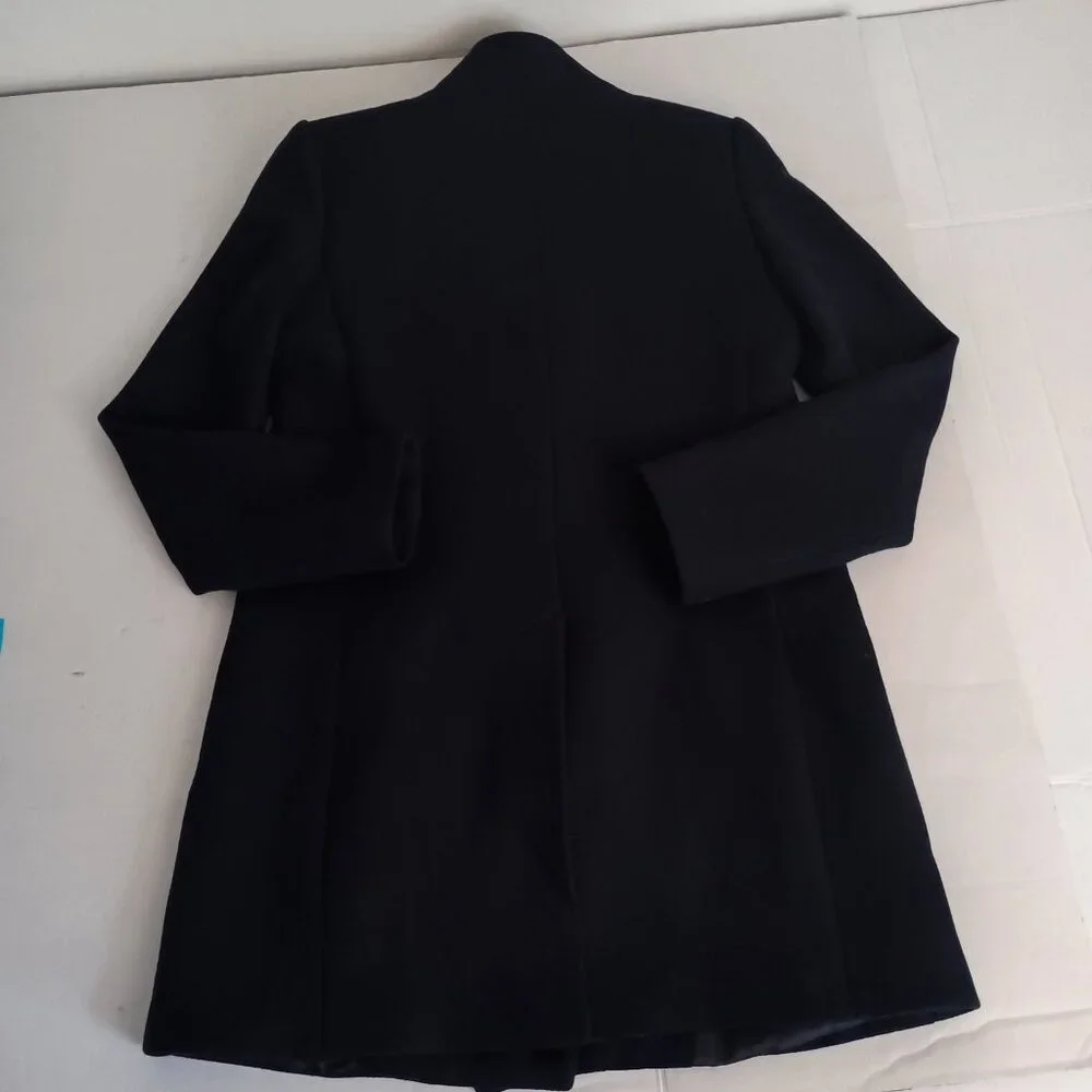 Mango Wool Blend Double Breasted Mid-Thigh Suit Coat Navy Blue Women’s XXS EUC - Picture 8 of 16
